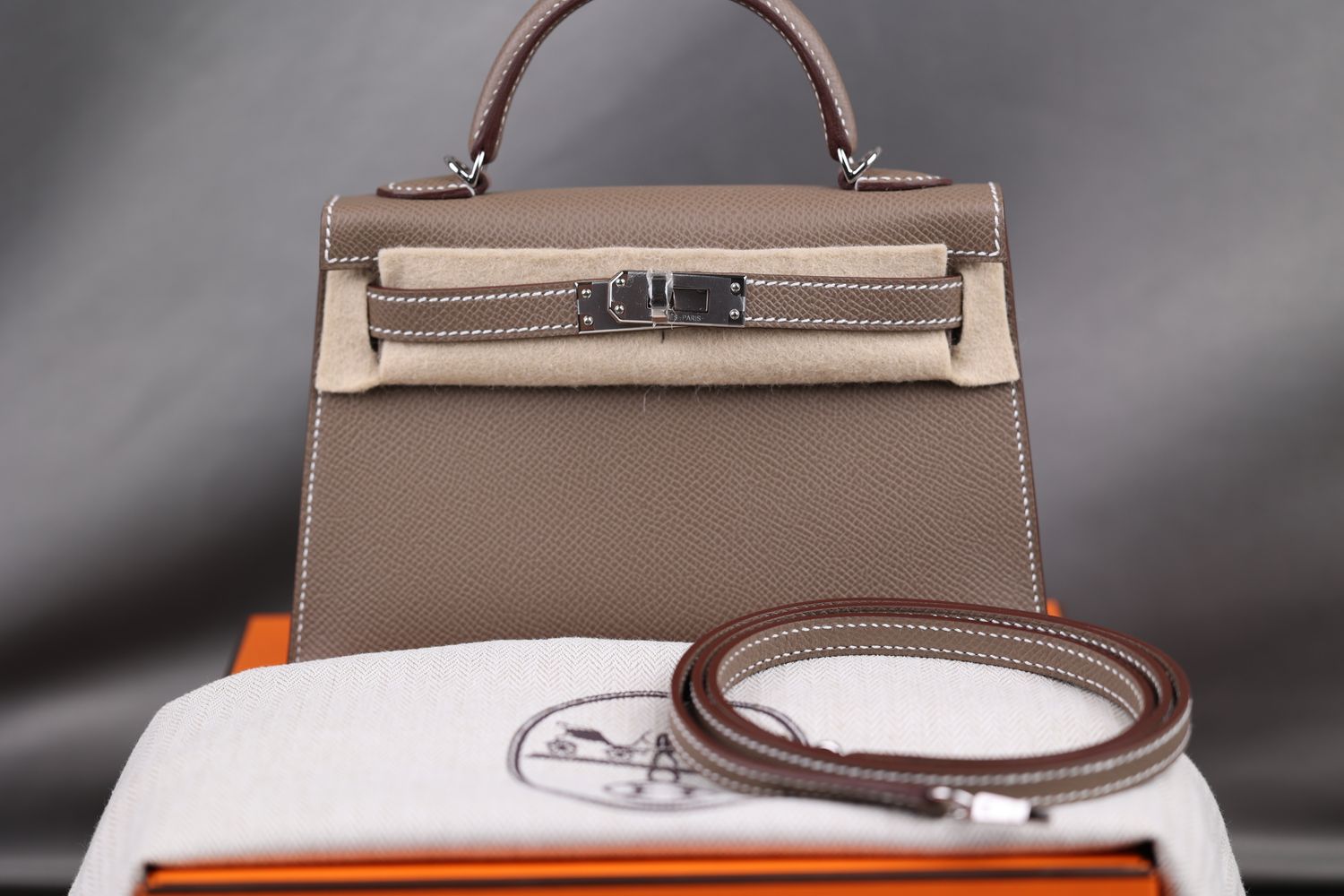 Hermès Mini Kelly Etoupe Epsom