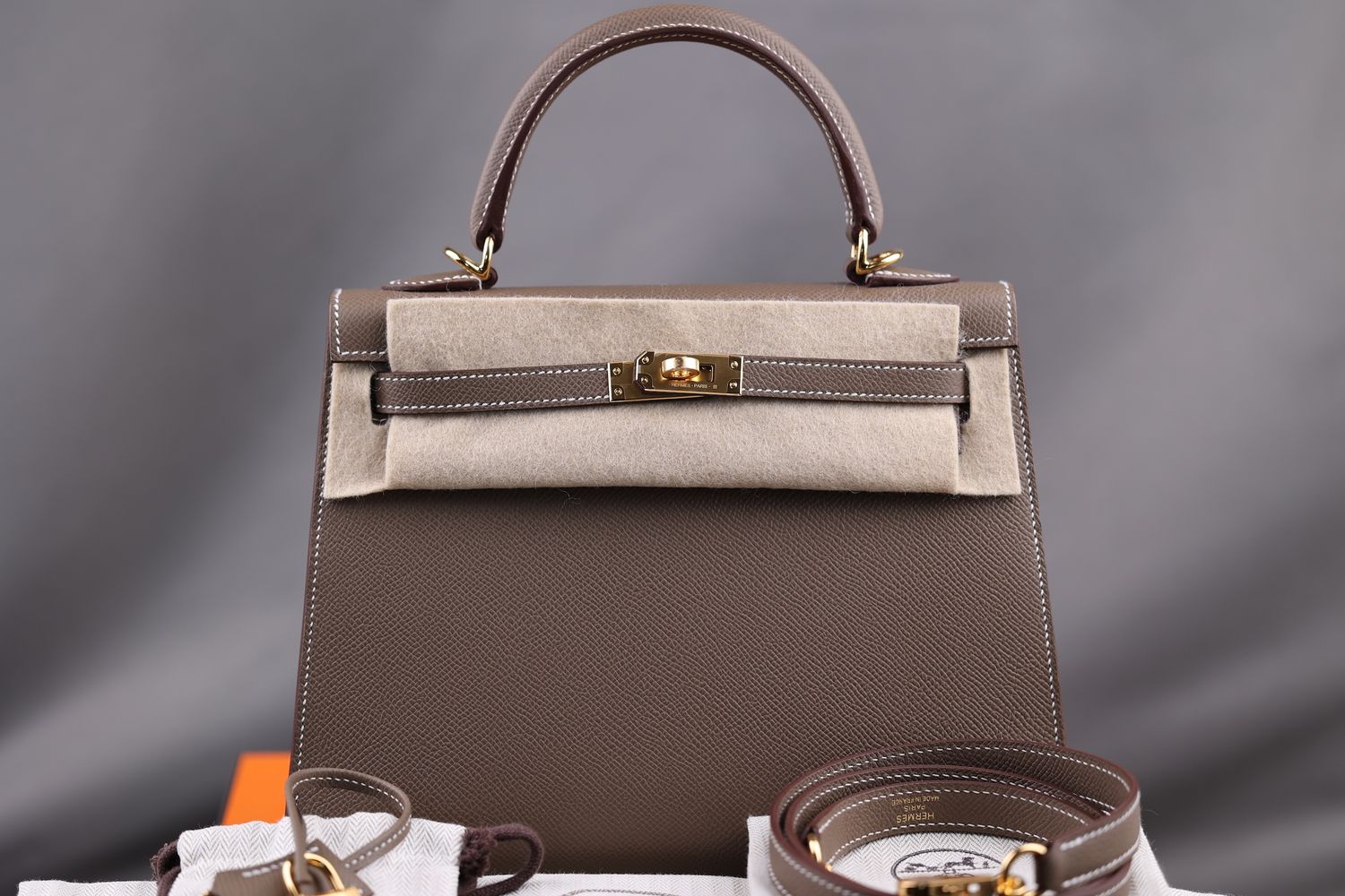 Hermès Kelly 25 Sellier Epsom Etoupe