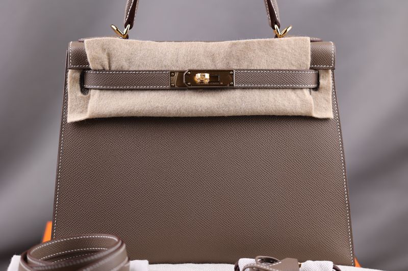 Hermès Kelly 28 Etoupe Sellier Epsom