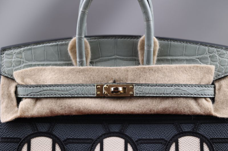 Hermès Birkin 20 Sac Faubourg Gris Misty Matte Alligator