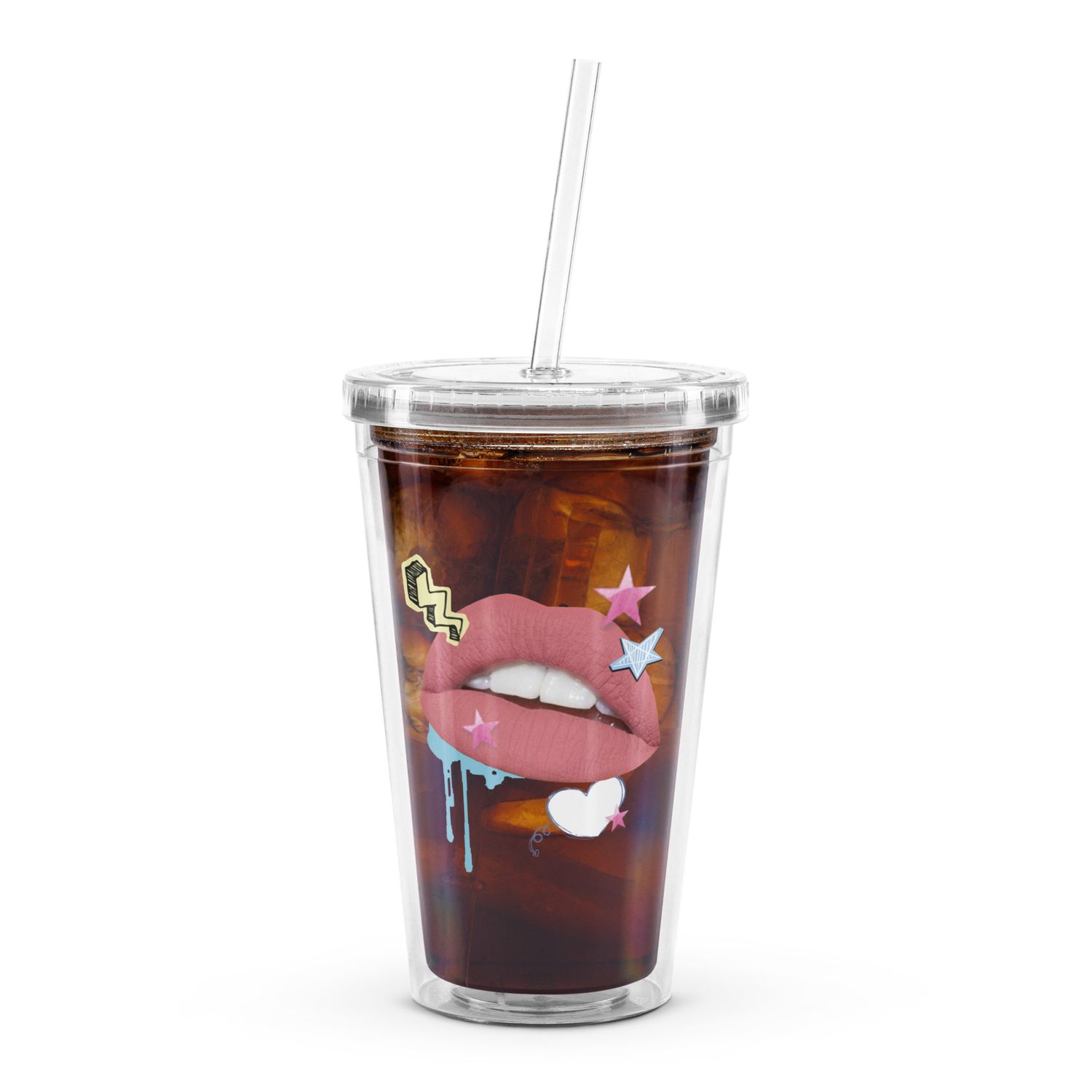 Lip Clear plastic tumbler
