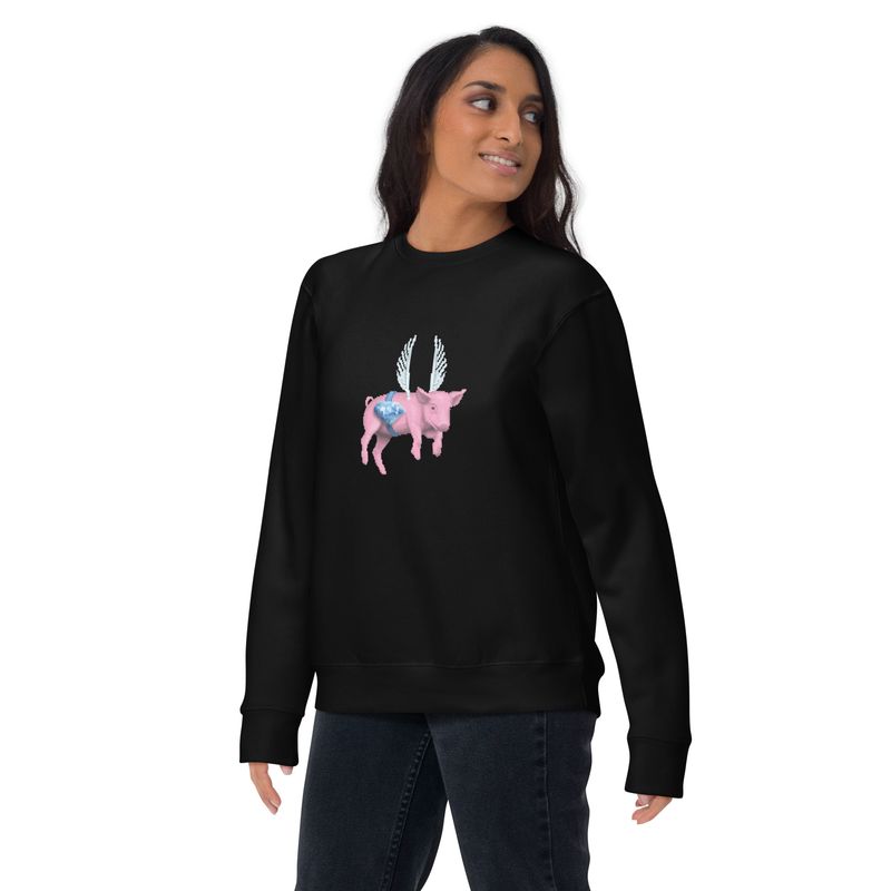 Flying Pig Pink Unisex Premium Sweatshirt
