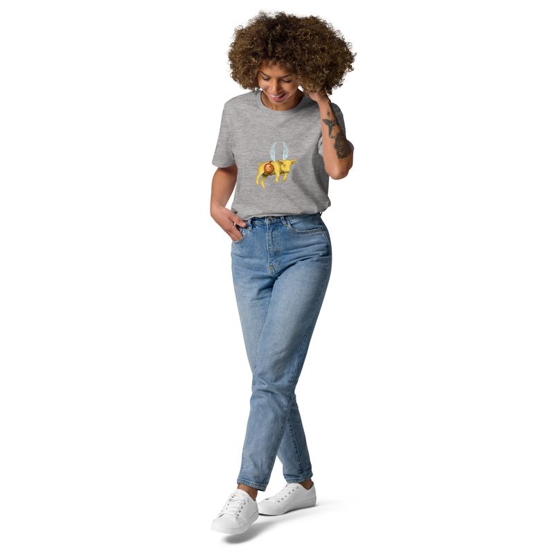 Flying Pig Yellow Unisex Organic Cotton T-Shirt