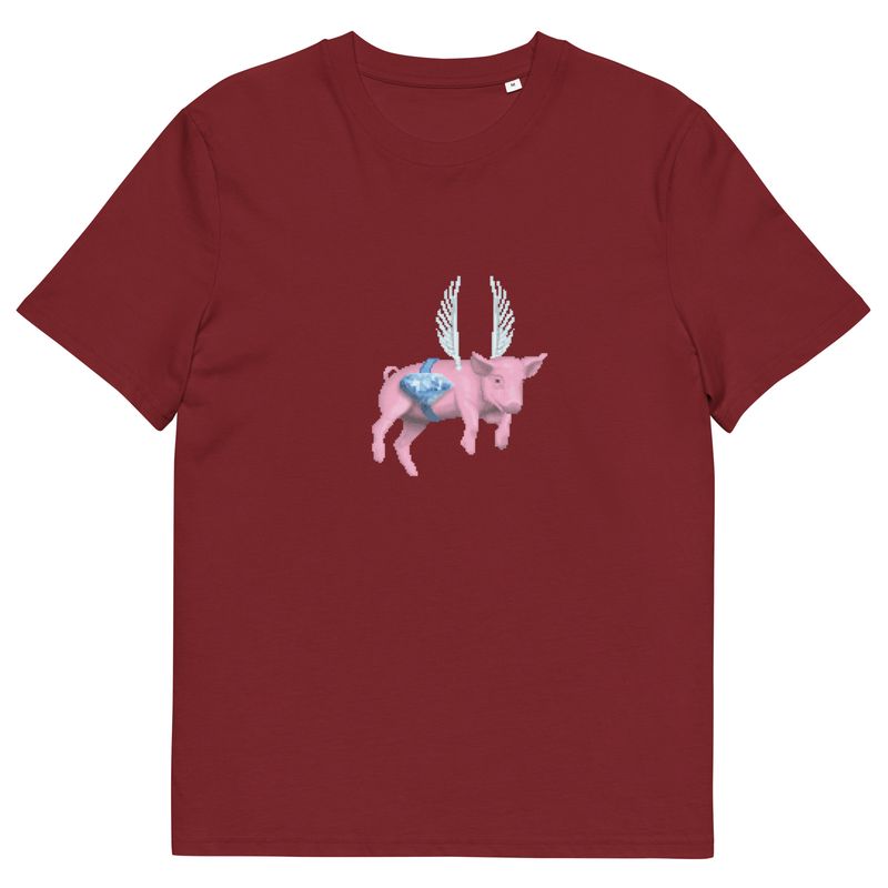 Flying Pig Pink Unisex Organic Cotton T-Shirt