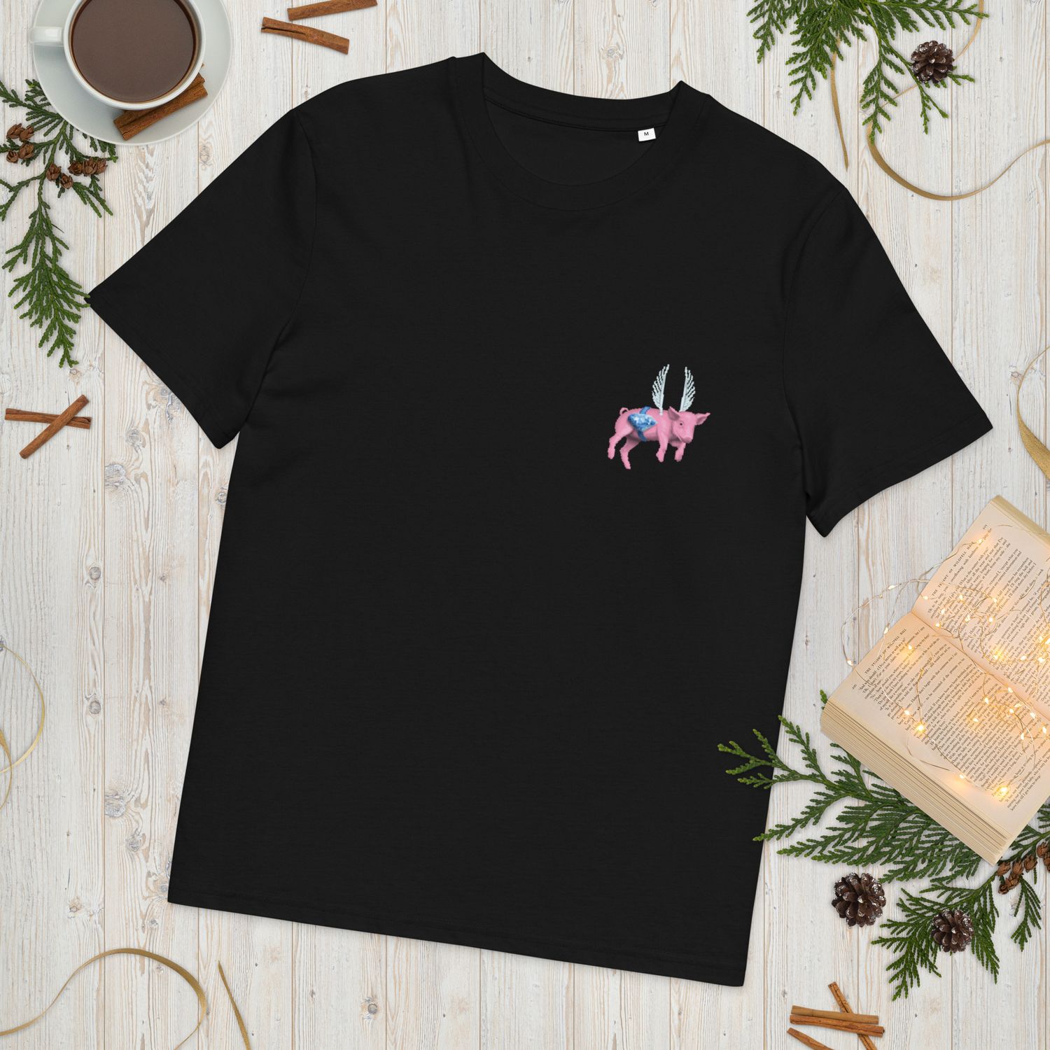 Flying Pig Pink Unisex Organic Cotton T-Shirt