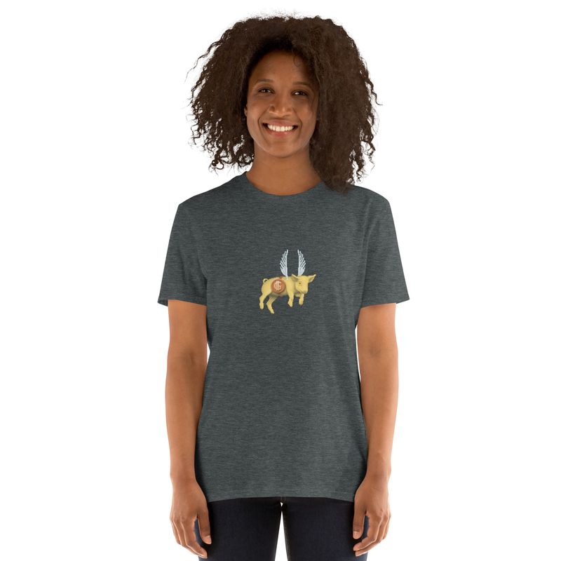 Flying Pig Yellow Short-Sleeve Unisex T-Shirt