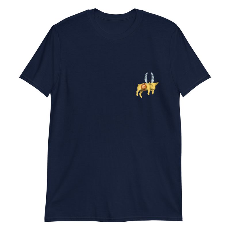 Flying Pig Yellow Short-Sleeve Unisex T-Shirt