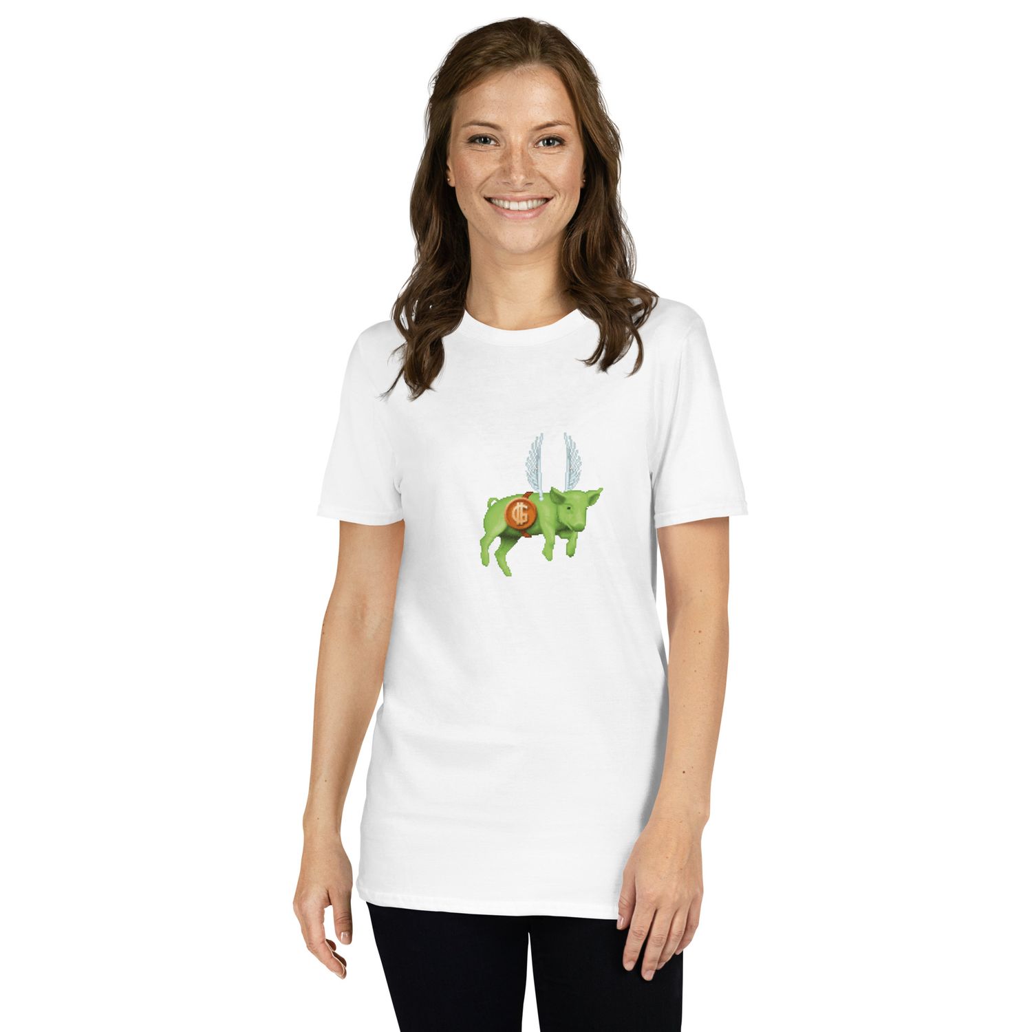 Flying Pig Green Short-Sleeve Unisex T-Shirt