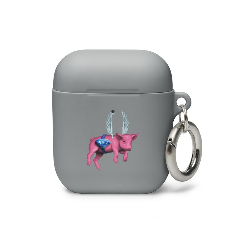 Flying Pig Pink Rubber Case for AirPods® &amp; AirPods® Pro