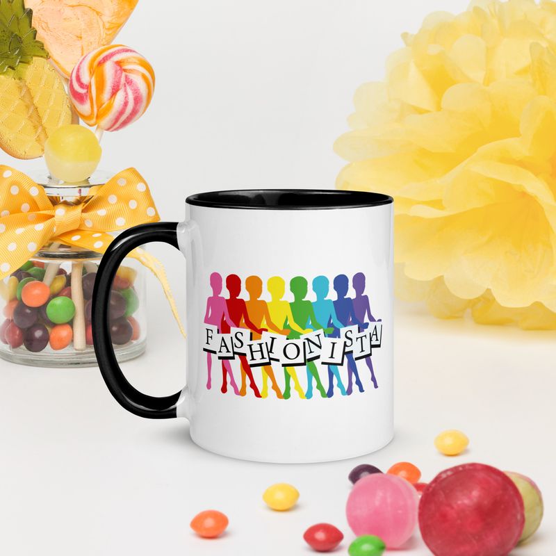 Rainbow Fashionista Mug with Color Inside