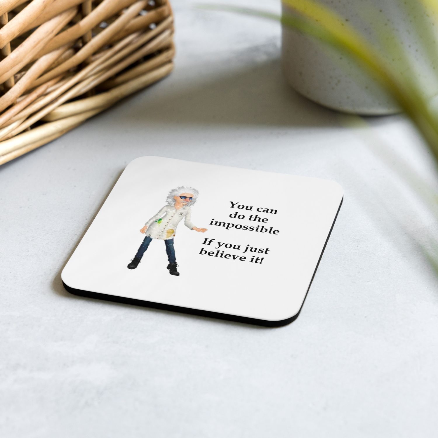 Dr X Cork-back coaster