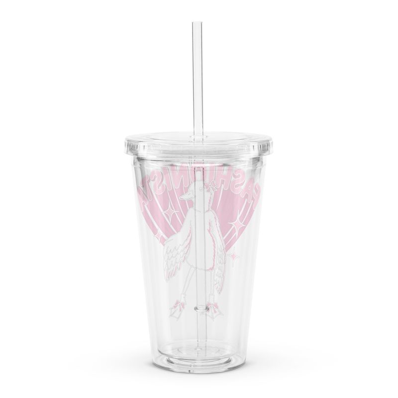 Fashionista Duck by lisu - Clear plastic tumbler