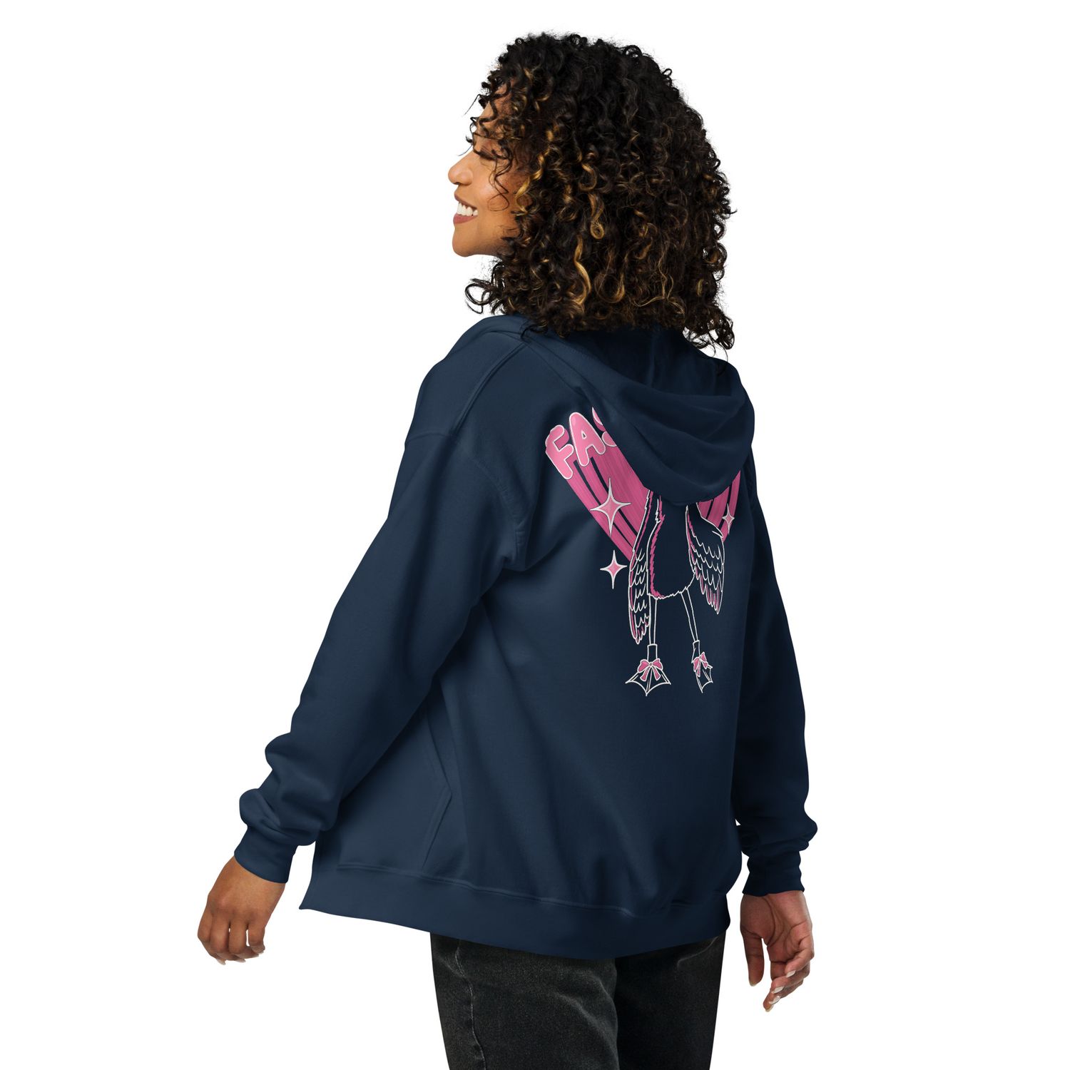 Fashionista Duck by lisu - Unisex heavy blend zip hoodie