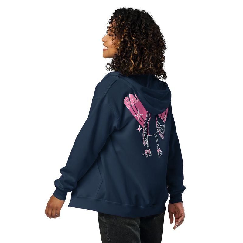 Fashionista Duck by lisu - Unisex heavy blend zip hoodie