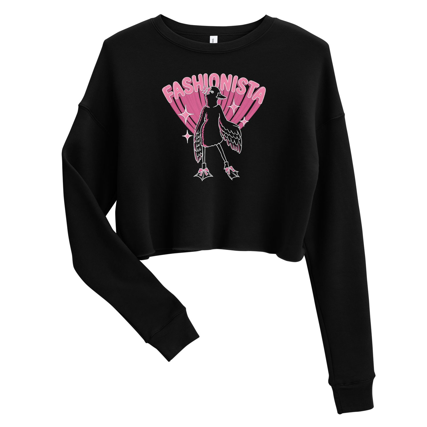 Fashionista Duck by lisu - Crop Sweatshirt