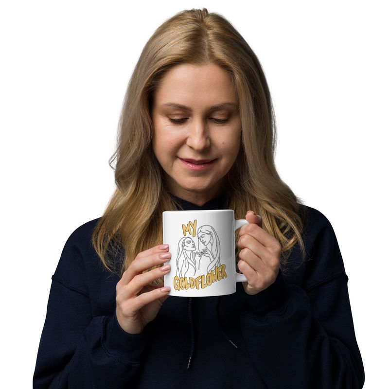 My Goldflower by lisu - White glossy mug