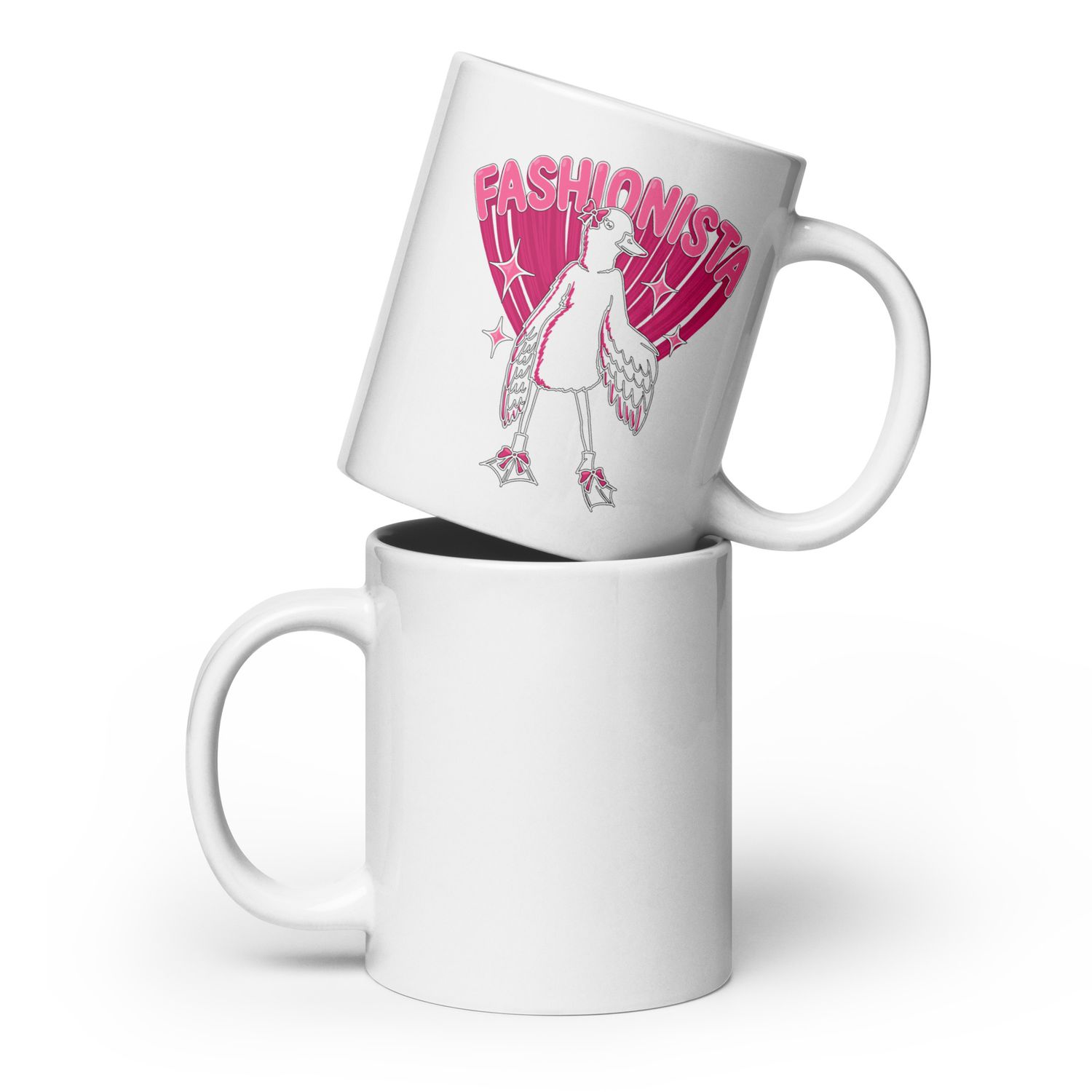 Fashionista Duck by lisu - White glossy mug