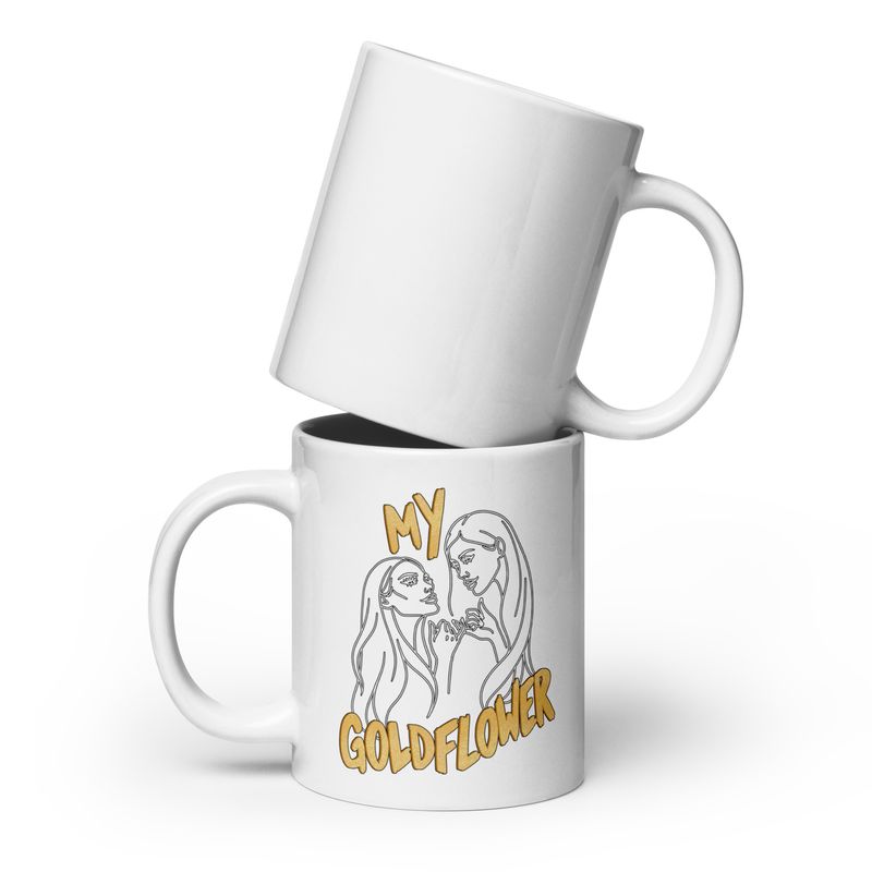 My Goldflower by lisu - White glossy mug