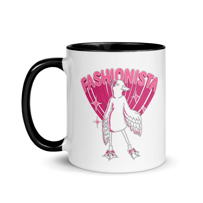 Fashionista Duck by lisu - Mug with Color Inside