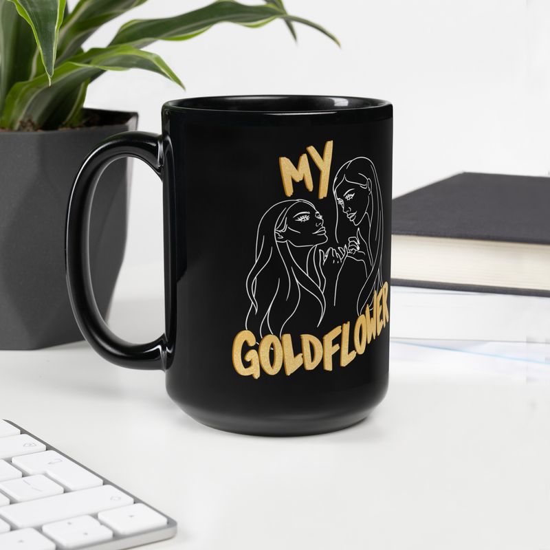 My Goldflower by lisu - Black Glossy Mug