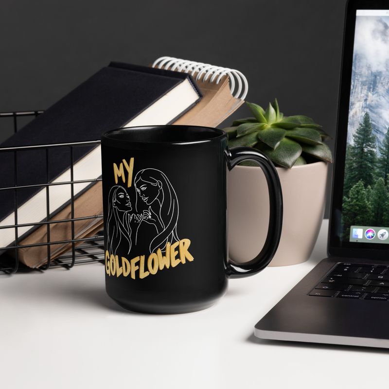 My Goldflower by lisu - Black Glossy Mug