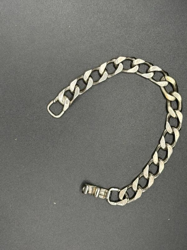 Vintage Panzer Armband 835 Silber 27g 18,5 cm