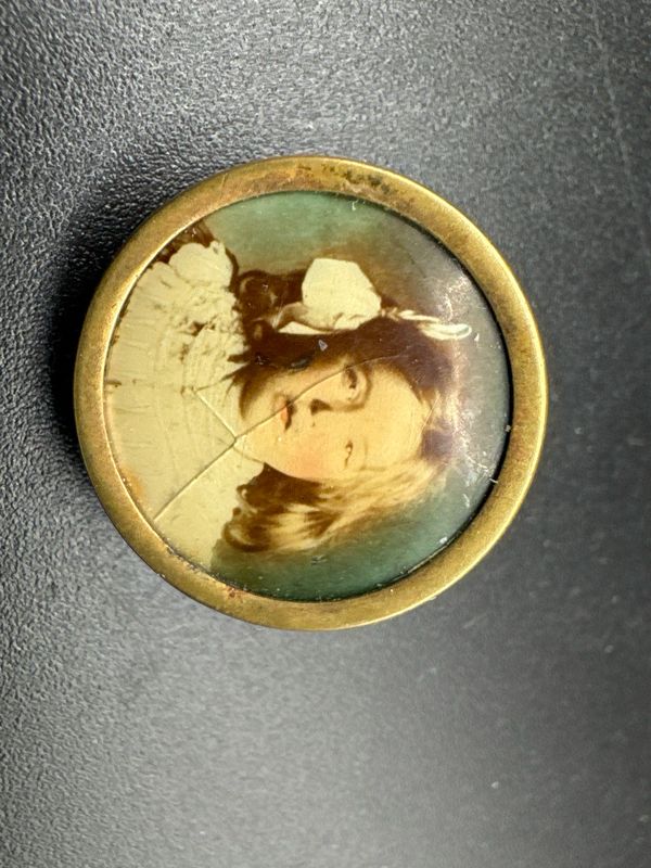 Jugendstiel Foto Anstecker Brosche