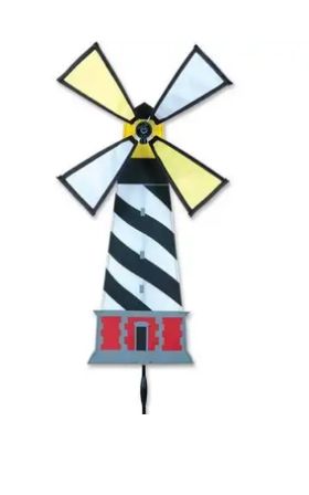 Windspiel stehend - Leuchtturm Ø 30 cm 53 cm x 30 cm schwarz/weiß