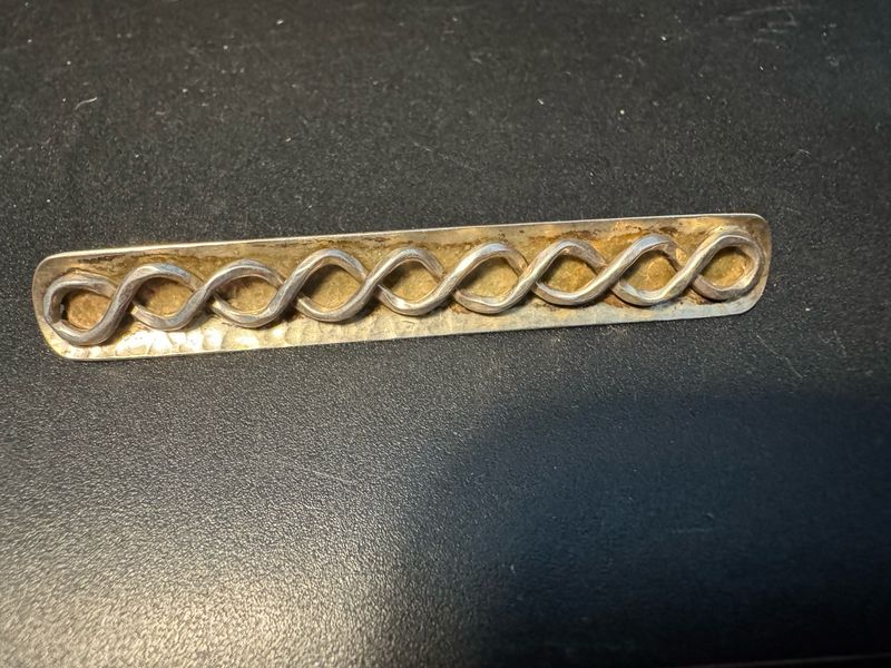 Alte Silber 835er Stabbrosche Handarbeit Perli
