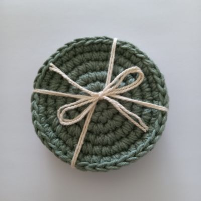 100% Cotton Coasters 4 Pack Sage