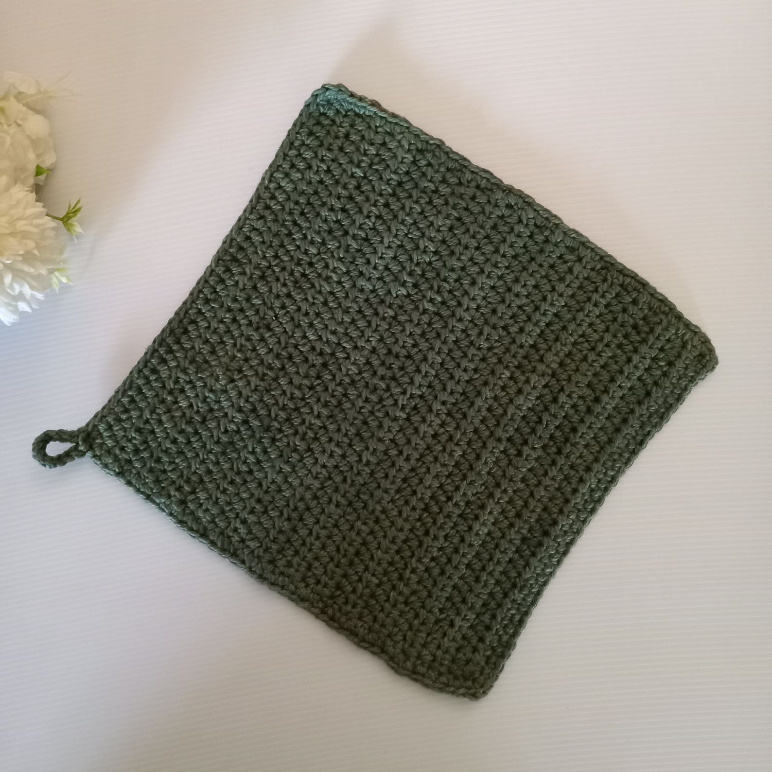 100% Eco-Cotton Washcloth Olive