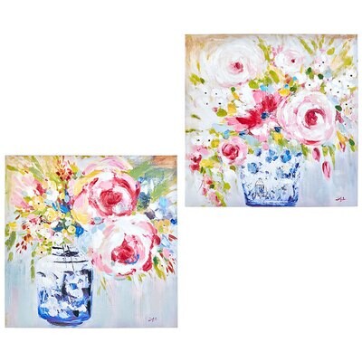 Blue and White Vase Floral Canvas
