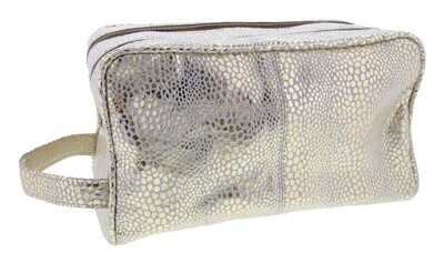 JM Gold Reptile Cosmetic Bag