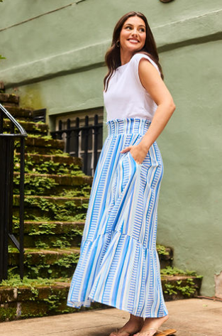 Vivian Skirt Simply Striped Blue