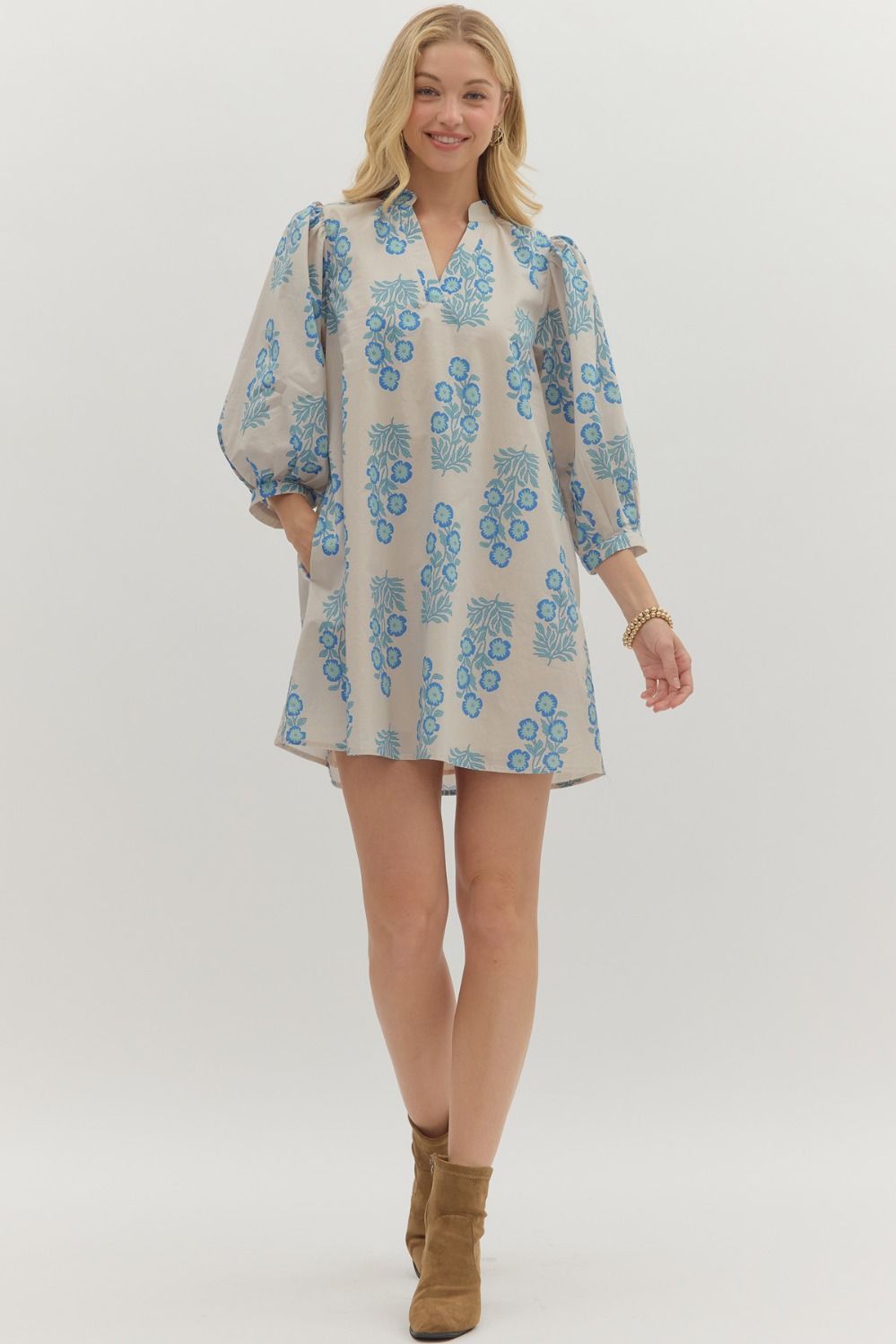 The Lila Floral Puff Dress