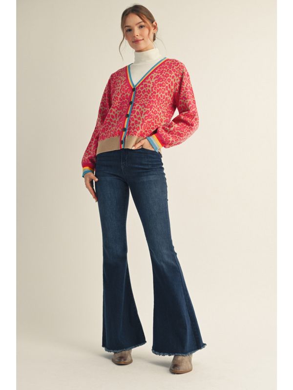 The Wild Berry Pop Leopard Cardigan