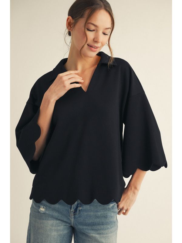 The Madeline Scallop Top