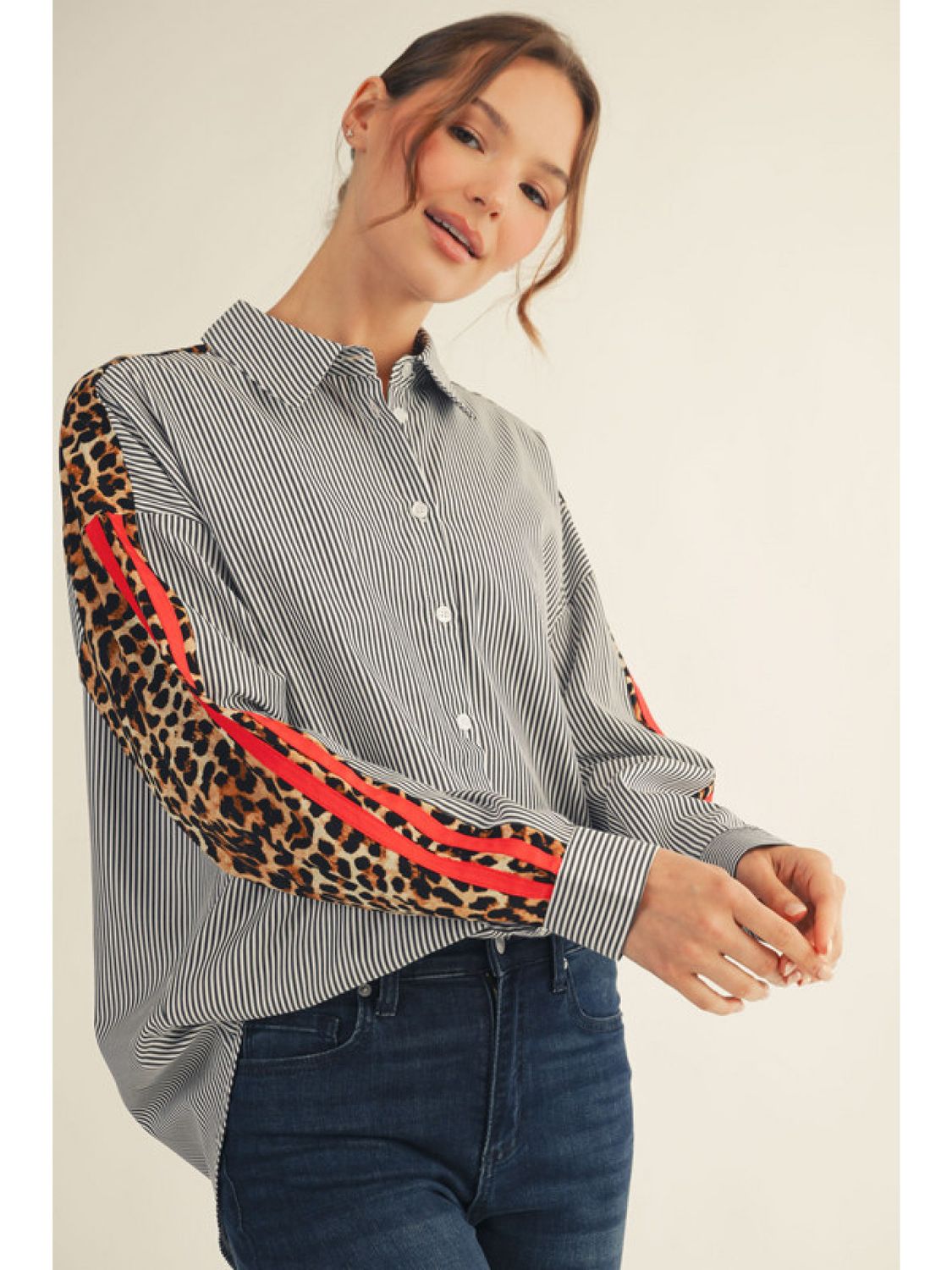 The Urban Edge Mixed Print Top