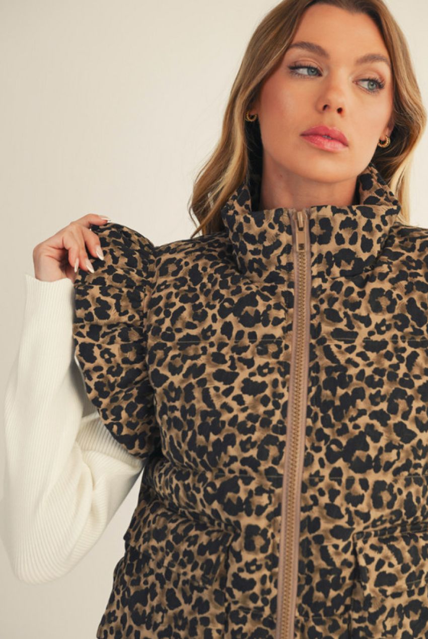 The Leopard Puffer Vest