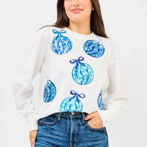 Kelly Blue Ornament Sweatshirt
