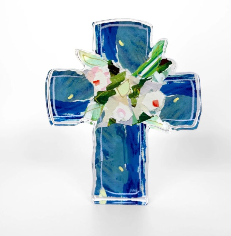 Blue Confetti Cross