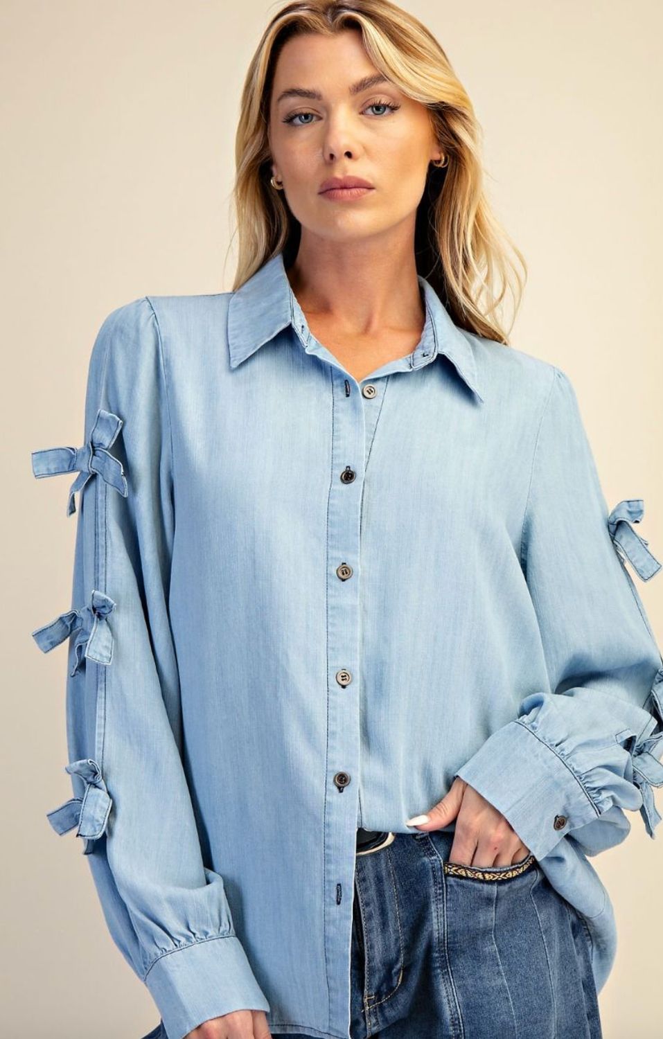The Willow Breeze Bow Sleeve Top The Willow Breeze Bow Sleeve Top