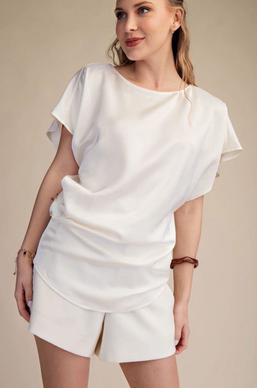 The Valencia Draped Satin Top The Valencia Draped Satin Top