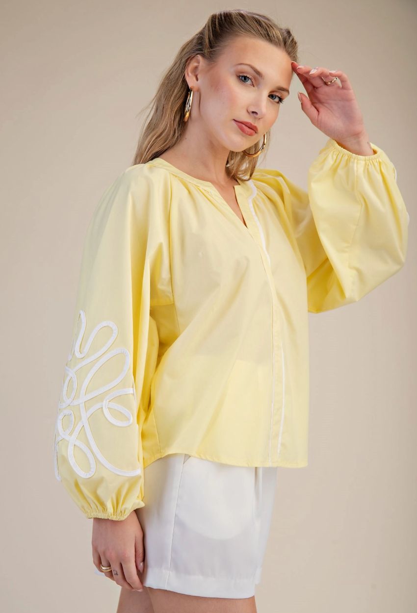 The Limoncello Embroidered Blouse The Limoncello Embroidered Blouse