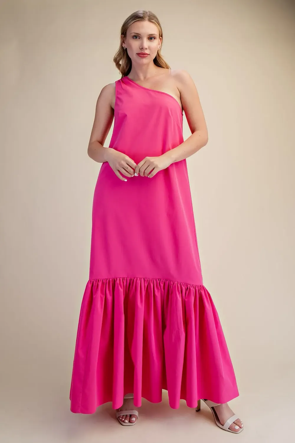 The Pink Paradise One-Shoulder Dress The Pink Paradise One-Shoulder Dress