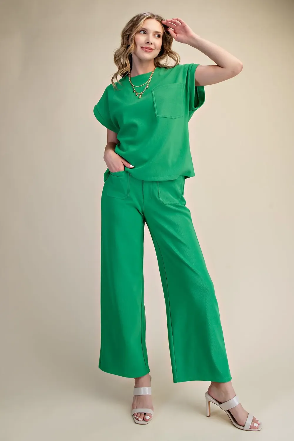 The Emerald Ease Wide Leg Pant