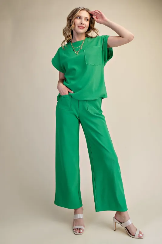 The Emerald Ease Wide Leg Pant