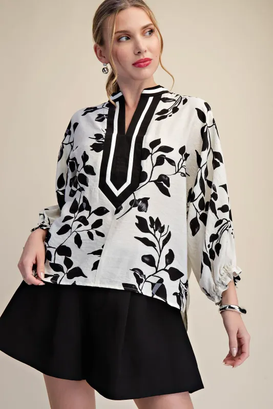 The Midnight Botanical Blouse