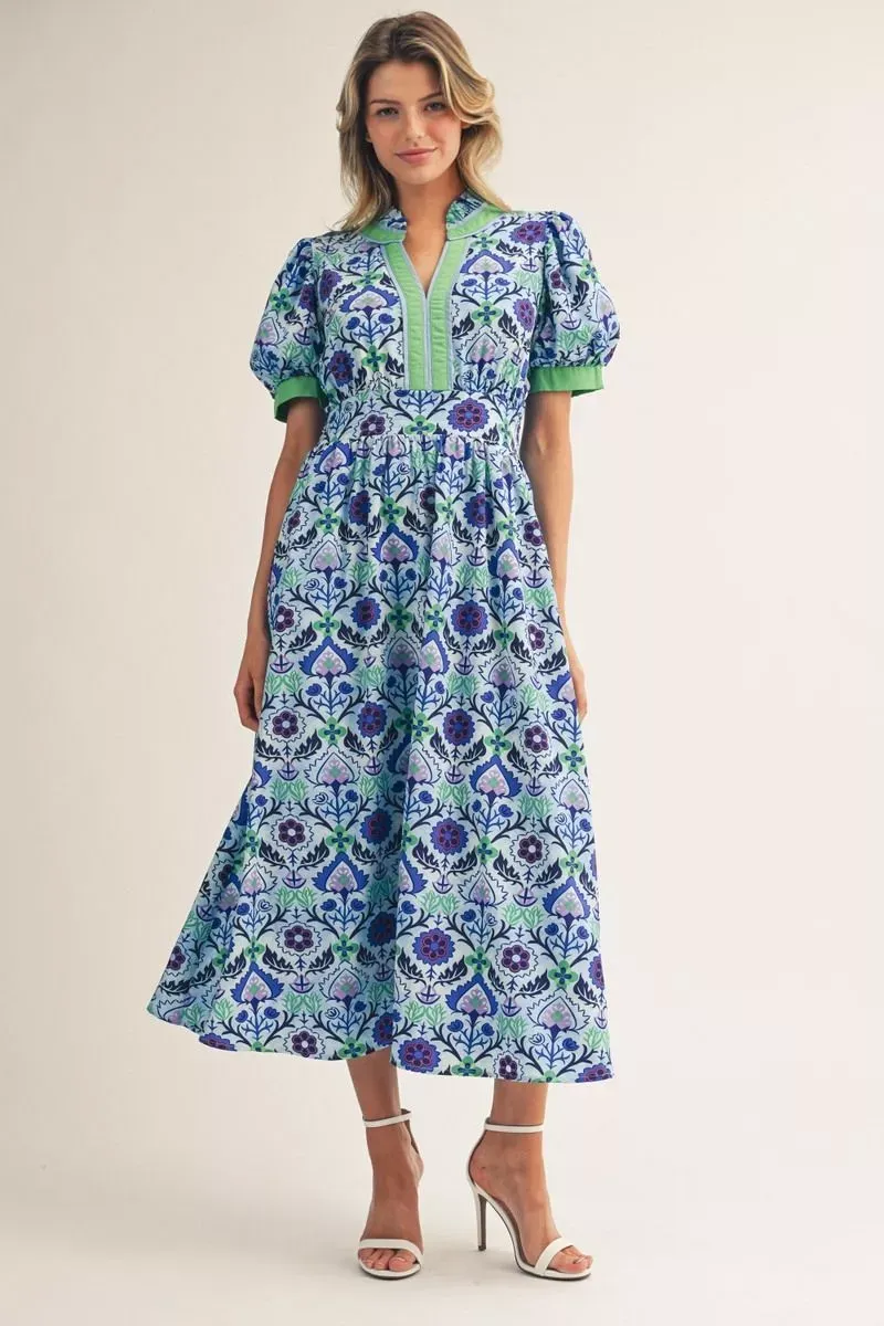 The Santorini Bloom Midi Dress The Santorini Bloom Midi Dress