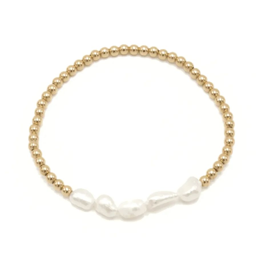Baroque Pearl Row Bracelet 14K Filled Baroque Pearl Row Bracelet 14K Filled